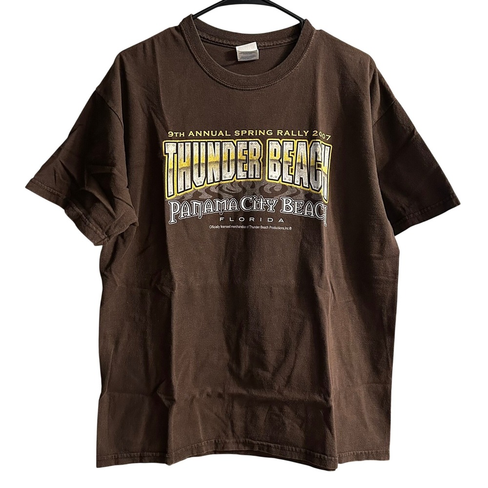 Thunder Beach Panama City Beach Spring Rally 2007 Tee Large Motorcycle Bikercore